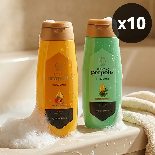 [샤워메이트] 허니롭 프로폴리스 바디워시 180ml x 10개 (2종 중 선택)(무료배송)