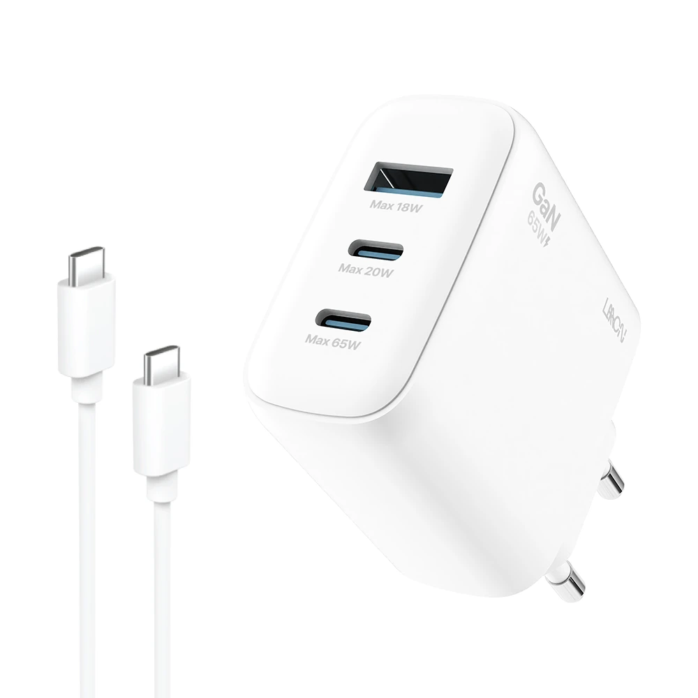 [LAAON] 65W GaN 3포트 초고속 충전기 CtoC 케이블 포함 ITB-GaN65W (업체별도 무료배송)