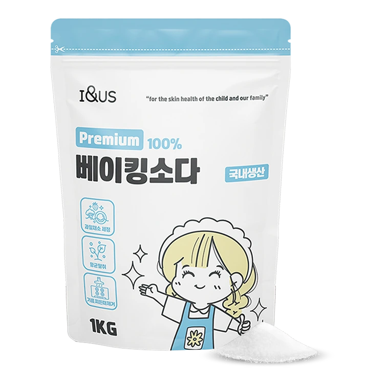 [아이앤어스] 프리미엄 100% 베이킹소다 1kg(업체별도 무료배송)