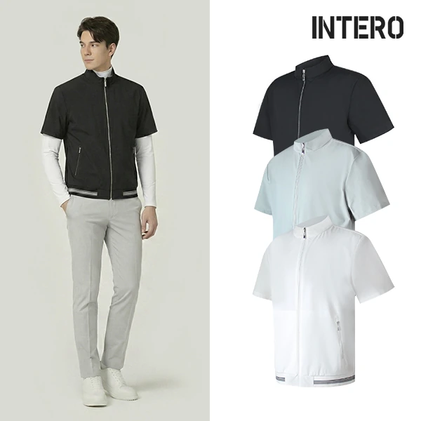 [INTERO]인테로골프웨어 남성 봄/여름 기능성 반팔 골프바람막이/IMNC(업체별도 무료배송)
