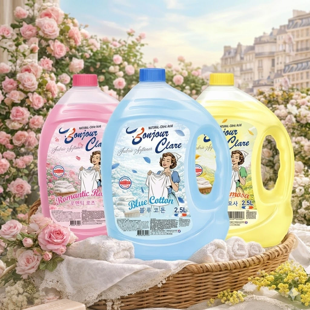 [봉쥬르끌레어] 구연산 섬유유연제 2.5L x 4개 3종 모음전 (업체별도 무료배송)