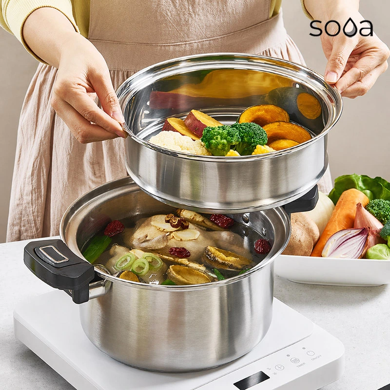 [SOOA] 수아 두가지 요리를 한번에 7L IH 저압냄비 SN-207S(업체별도 무료배송)