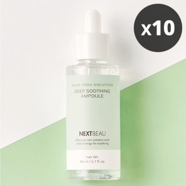 [넥스트뷰] 알로에 베라 솔루션 딥 수딩 앰플 80ml x 10개 + 패드 증정(소진시 종료)(무료배송)